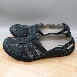 Clarks Loafers Womens 9W Collection Dark Teal Suede Slip On Comfort